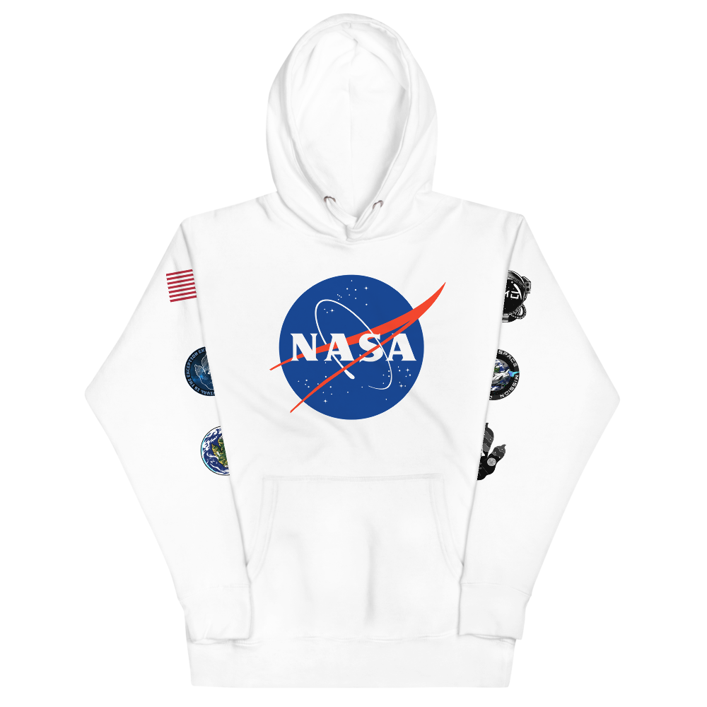 Nasa hoodie with flags 2025 on sleeves